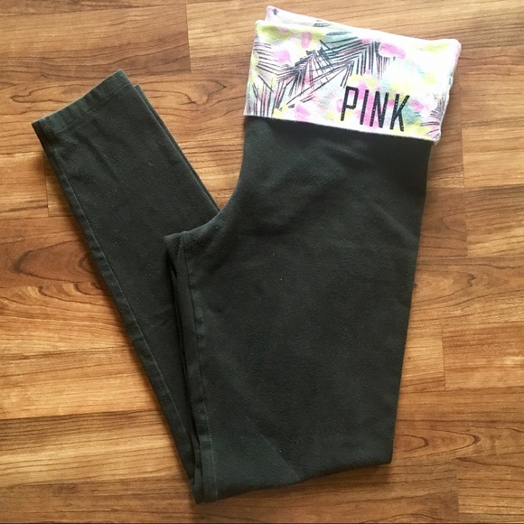 PINK Victoria's Secret Pants - Victorias Secret PINK BLING Yoga Leggings Tropical